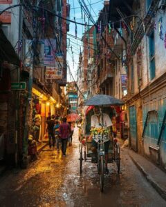 Rickshaw ride in Thamel